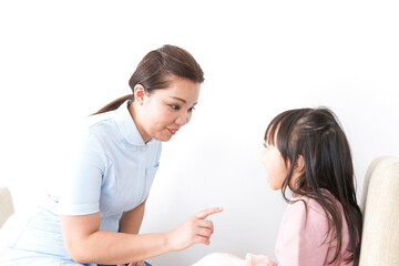 Girl at dentist