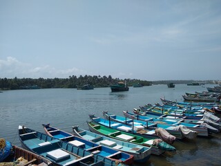 fishing boats, Thengapattanam fishing harbor, Kanyakumari district, Tamil Nadu