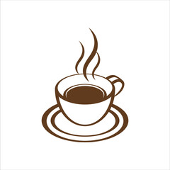Coffee cup icon. Coffee vector isolated on white background. Coffee cup illustration simple sign
