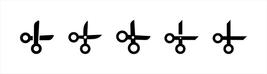 Scissors icons set. Cutting scissors symbol, vector illustration