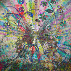 psychedelic Butterfly background texture 