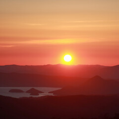 sunset in the mountains