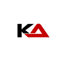 Fototapeta Vector Simple Clean Modern Style Black and Red Initial logo Letters KA obraz