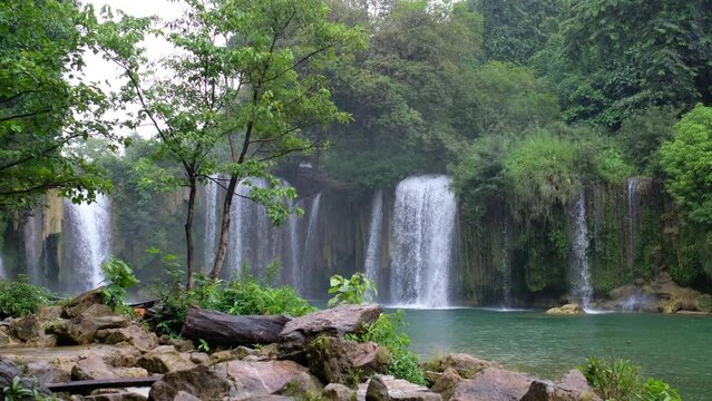 Glue Thor waterfall in rainy season in Kayin state, Myanmar
