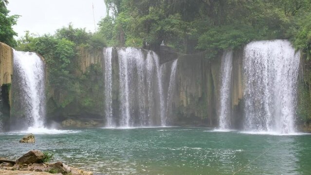 Glue Thor waterfall in rainy season in Kayin state, Myanmar