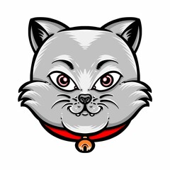 cute cat head vector logo