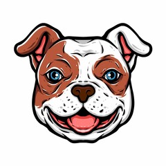 cute bulldog smile vector head