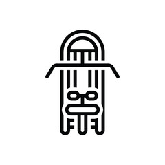 Black line icon for lat exercise