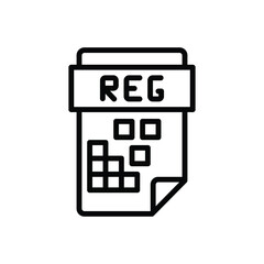Black line icon for reg application