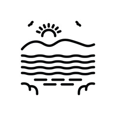 Fototapeta premium Black line icon for coastal