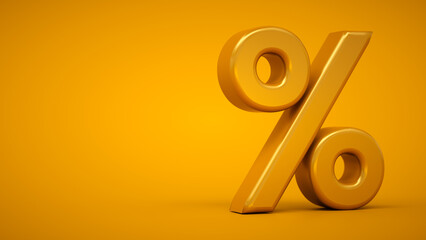 Percentage discount 3D icon. Business sign. 3D Rendering.