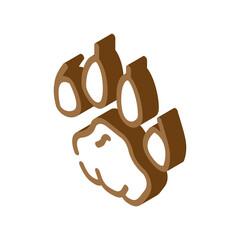 tiger hoof print isometric icon vector. tiger hoof print sign. isolated symbol illustration