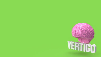 The brain and vertigo text for sci or medical concept 3d rendering