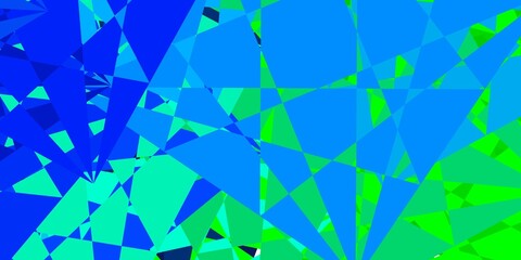 Light Blue, Green vector backdrop with chaotic shapes.