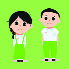 student in school uniform Vector