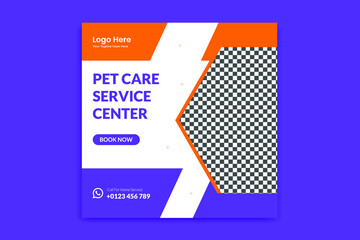 Pet Social Media Cpost,  pet web banner design template