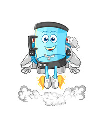 Obraz na płótnie Canvas blender with jetpack mascot. cartoon vector