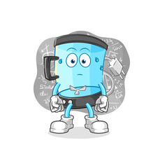 blender thinking hard vector. cartoon character