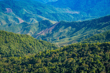 Naklejka premium Mountain view at 1715 view point in Nan province