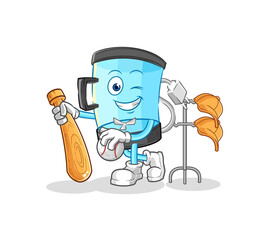 blender playing baseball mascot. cartoon vector