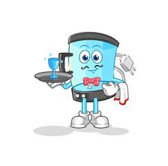 blender waiter cartoon. cartoon mascot vector