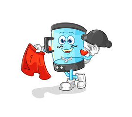 Obraz premium blender matador with red cloth illustration. character vector
