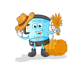 blender farmer mascot. cartoon vector