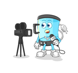 blender tv reporter cartoon. cartoon mascot vector