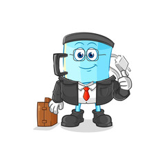 blender office worker mascot. cartoon vector