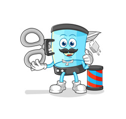 blender barber cartoon. cartoon mascot vector