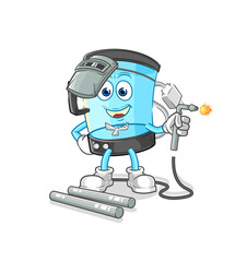 blender welder mascot. cartoon vector