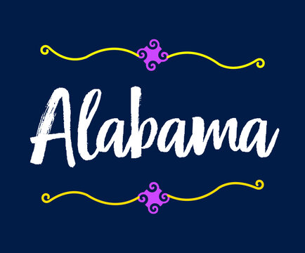Alabama lettering. one of the state of America