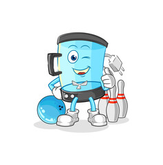 blender play bowling illustration. character vector
