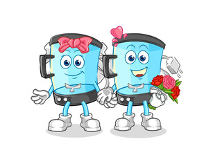blender wedding cartoon. cartoon mascot vector