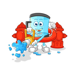 blender firefighter vector. cartoon character