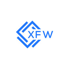 XFW technology letter logo design on white  background. XFW creative initials technology letter logo concept. XFW technology letter design.
