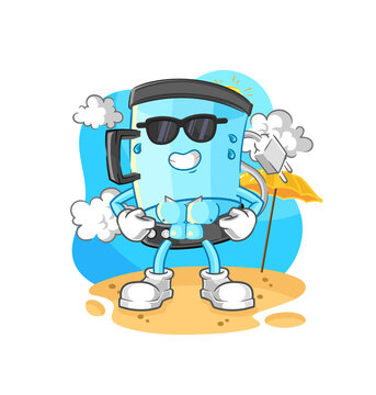 cartoon blender character wearing sunglasses beach clip art preview