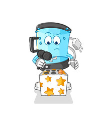 blender play whack a mole mascot. cartoon vector