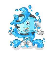 blender fresh with water mascot. cartoon vector
