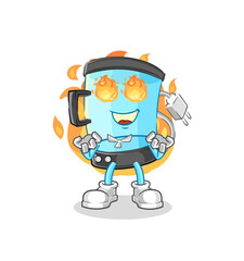 blender on fire mascot. cartoon vector