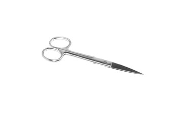 Surgical Scissors deep etched on white background