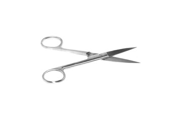 Surgical Scissors deep etched on white background