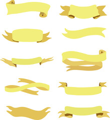 set of golden ribbons