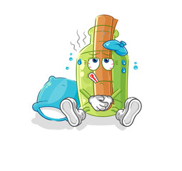message in a bottle sick vector. cartoon character