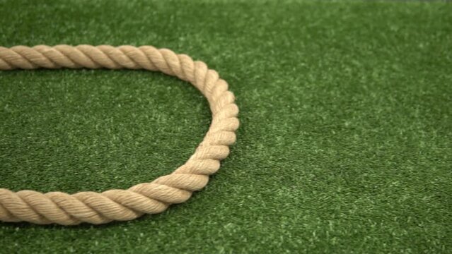 Rope green knot hangman noose grass background suicide gallows penalty, from death depression in punishment from violence end, business close. Nobody despair stress,