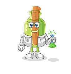 message in a bottle shy vector. cartoon character