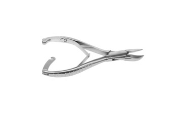 Medical Toenail Clippers deep etched on white background