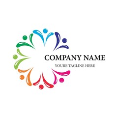 Obraz premium Teamwork logo template icon design