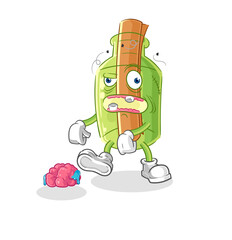 message in a bottle alien cartoon mascot vector
