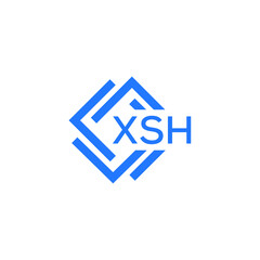 XSH technology letter logo design on white  background. XSH creative initials technology letter logo concept. XSH technology letter design.
